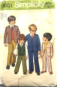 Simplicity Pattern #9651 - Boys Jacket, Pants & Vest (Size 4) - (Cut) - Picture 1 of 4