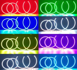 RGB LED halo ring for BMW X5 E53 E70 headlight multicolor angel eye lamp DRL - Picture 1 of 32