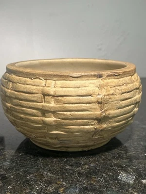 Vintage Moira Pottery Vitry Ware Textured Stoneware Bowl 17 cm Signed - Image 1 of 4