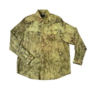 Indigo Palms Tommy Bahama Hombres XL Verde Floral Perla Camisa A Presión Con Botones Usada en Excelente Condición - Imagen 1 de 6