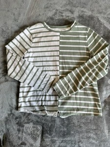 Vineyard Vines Girls Size Medium 10-12 Green/White Striped Pullover Shirt - Picture 1 of 8
