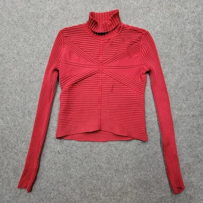 Essendi Womens Red Blouse Top Size M Longsleeve Ribbed Silk Longsleeve - Image 1 of 4