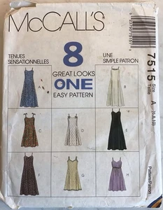 McCall’s Uncut Sewing Pattern 7515 Dress, Size 6,8,10 Vintage 1995 - Picture 1 of 2