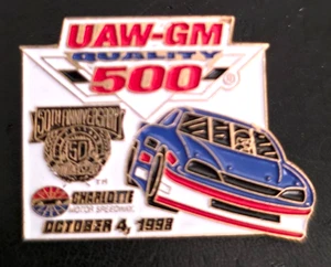 UAW-GM Quality 500 Charlotte NASCAR 50th Anniversary Hat Cap Pin October 1998 - Picture 1 of 7