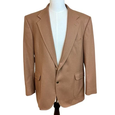 PENDLETON Camel 100% Virgin Wool Blazer Sport Coat Sz 46 Long Classic Vintage - Image 1 of 4