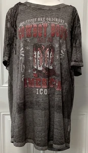 Joei & I Damen grau verziert Cowboystiefel Fransen/Strasssteine T-Shirt 2X - Bild 1 von 15