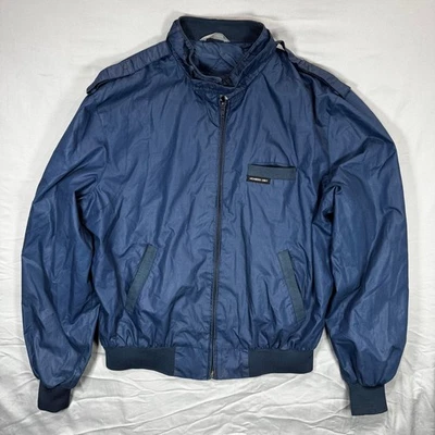 Chaqueta de bombardero azul Members Only para hombre 44 vintage icónica artesanía europea Foto 1 de 4