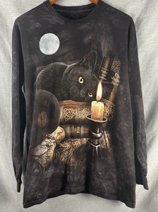 Camiseta La Montaña Talla M Negra Manga Larga Gato Brujería Hechizos Luna Halloween - Imagen 1 de 6