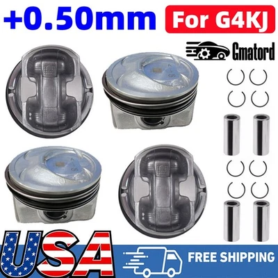 Kit de pistón y anillos G4KJ +0,5 MM para Hyundai Tucson Kia Sportage 2011-2019 2,4 L EE. UU. Foto 1 de 4