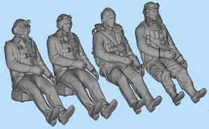 1/72/48/64/87 WWII fighter aircraft pilot model 4 people---WG - Picture 1 of 4
