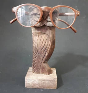 Decorative Owl Wooden Handmade Spectacle Stand Specs Eyeglass Holder (K1) - Picture 1 of 5