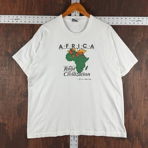 Africa Shirt DC Tees Screen Stars Best Single Stitch Vintage 1990 White Men 2XL - Picture 1 of 9