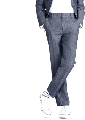 NUEVO Pantalones de Traje Nautica Chicos Elastizados Calce Ajustado 18 Reg Gris Carbón 29x30 Foto 1 de 2