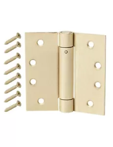 Everbilt 4 Zoll Quadratisches Türscharnier Satin Messing verstellbar Feder (290807) - Bild 1 von 4