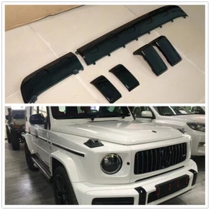 Cubierta de cenefa inferior del parachoques delantero trasero negro para Benz W464 G63 AMG 2019-2023 - Imagen 1 de 7