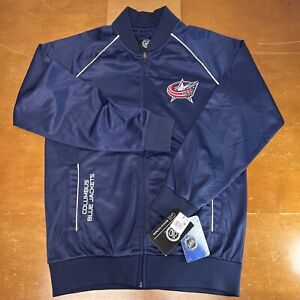 Columbus Blue Jackets Jacket Mens Medium Blue Full Zip Long Sleeve NHL