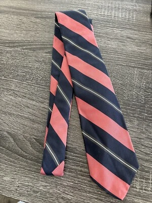 Corbata de seda vintage a rayas Lincoln Omaha de Ben Simon cosida a mano Robert Talbott EE. UU. Foto 1 de 4