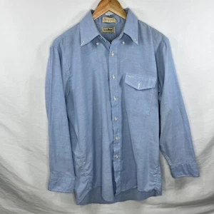 L.L. Bean Oxford Hemd Button Down Langarm Baumwollmischung Blau 15 1/2-32 - Bild 1 von 3