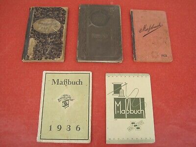 Konvolut 5 Alte Maßbücher Aus Schneiderwerkstatt Aus Der Zeit Von 1891 Bis 1939 • 19.90€