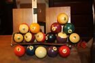 Vintage Set Billiards Balls Pool 2-1/4 With Cue Ball 
