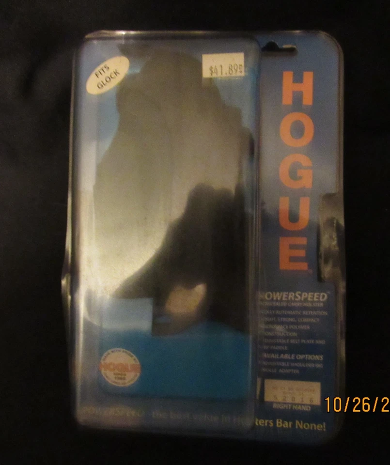 Hogue PowerSpeed Holster Model 52016 for Glock 26/27/28/33/39, Black, Right Hand - Image 1 of 1