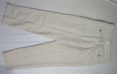 PANTALÓN LEVIS DOCKERS HOMBRE 36X34 AVENA CAQUI LINO ALGODÓN VINTAGE PLISADO RELAX PUÑO Foto 1 de 4