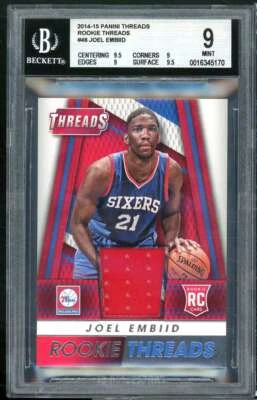 Joel Embiid Rookie 2014-15 Panini Threads Rookie Threads #46 BGS 9 (9.5 9 9 9.5) - Image 1 of 2