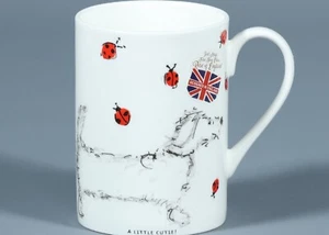 ROSE of ENGLAND A LITTLE CUTIE! Fine Bone China CYLINDER TALL Mug - Picture 1 of 3