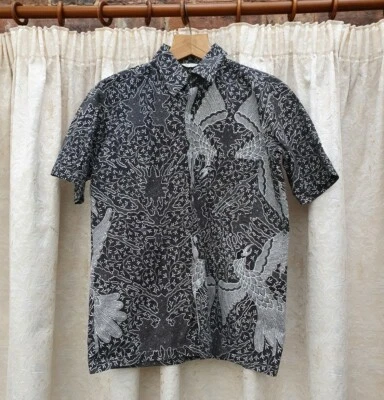 SALE ❀ڿڰۣ❀ JAVA BATIK Bird Design MEN'S SHORT SLEEVE SUMMER SHIRT Size~ 15-15.5" - Image 1 of 4