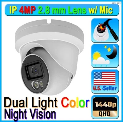 LEXACCTV 5MP IP Camera Dual Light Night Color View Vu POE ONVIF 2.8mm Hikvision Dahua UNV