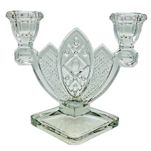 Cape Cod klarer doppelter Licht Kerzenständer von Imperial Glass Ohio Made in USA Vintage - Bild 1 von 8