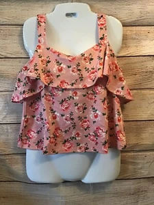 H&M Divided Women's Pink Floral Top Shirt Size Small - Picture 1 of 4