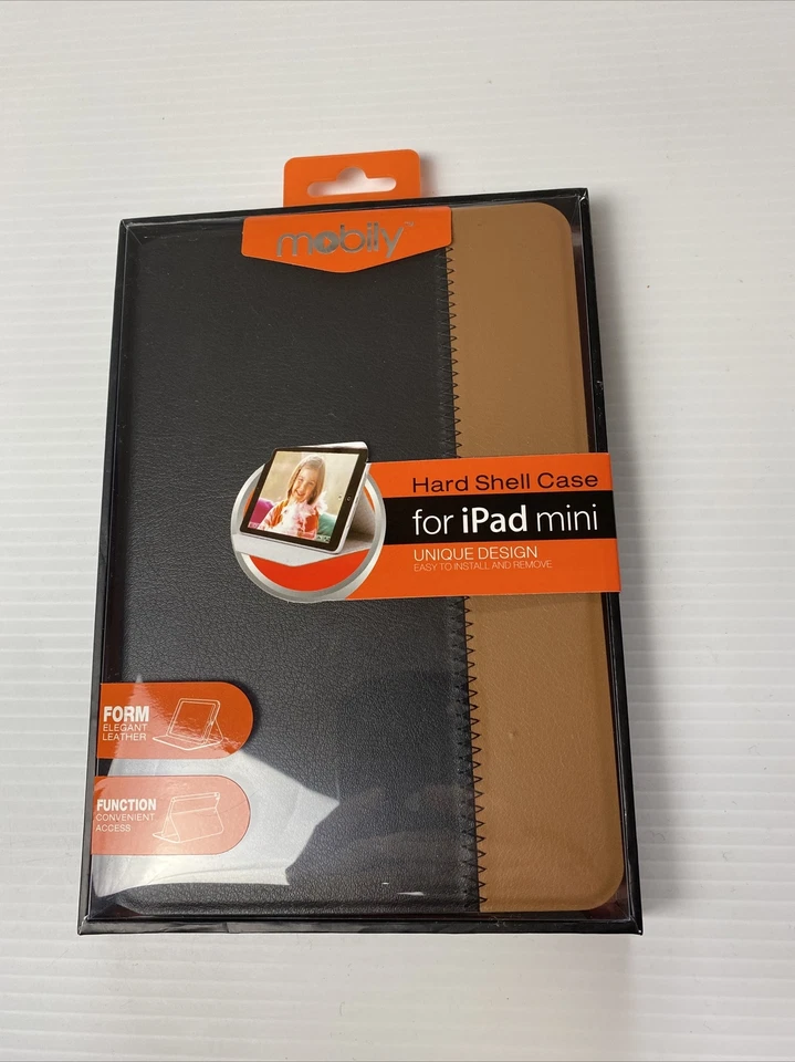 Mobily Hard Shell Leather Case For Ipad Mini Black And Brown Brand New  - Image 1 of 2