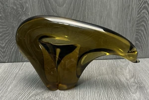 Statuina orso polare vetro vintage vetro soffiato a mano MCM fermacarte decorazione arte - Foto 1 di 8
