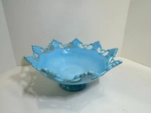 Beautiful Blue, Vintage Westmoreland Fruit Bowl, Compote Bowl, Blue Milk glass - Picture 1 of 7