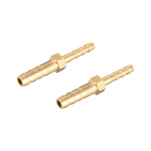 2pcs 6mm to 4mm Hose Brass Reducer Barb Fitting Straight Connector Coupler - Picture 1 of 4