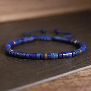 Lapis Lazuli Bead Healing Empath Protection Dainty Minimalist women Men Bracelet - Picture 1 of 3