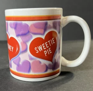 Houston Harvest Red & Fuchsia Hearts Valentine's Day Coffee Tea Cup Mug - Picture 1 of 11