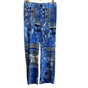 Chico’s 2 (US L) Artisan Paisley Palazzo Pants Wide Leg Boho Coastal Travel - Picture 1 of 7