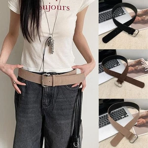 Casual Suede Leather Wide Belt Luxury Design Trouser Dress Belts Gifts - Picture 1 of 16
