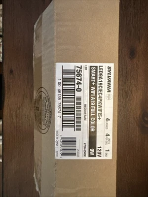 4 Pack Sylvania SMART+ WiFi Full Color Dimmable LED Light Bulb 60W Equivalent M2 - Image 1 of 3