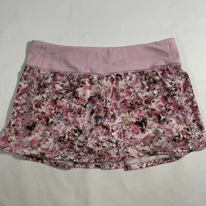 Gonna Lululemon Pace Rival donna 6 rosa floreale pickleball tennis golf foderata - Foto 1 di 8