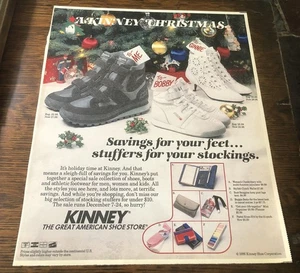 1986 Kinney Shoes Under the Christmas Tree - Vintage Print Ad - Bild 1 von 1
