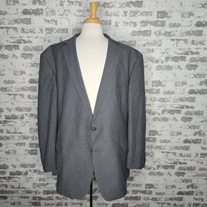 Chaps 60R Big & Tall Gray Gingham Check 2 Button Center Vent Blazer Sport Coat - Picture 1 of 13