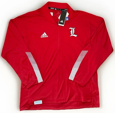 Louisville Cardinals Adidas 1/4 Zip Knit Pullover Jacket H55479 • Men's XL - Image 1 of 4