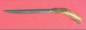 ANTIQUE KNIFE - HOME MADE - HEAVY DUTY BLADE - HARD WOOD CUSTOM GRIP - Picture 1 of 13
