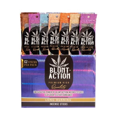 Blunt Action Incense Sticks, 12 Packs, 144Pc Incense Sticks, Long Lasting Fra... - Image 1 of 4