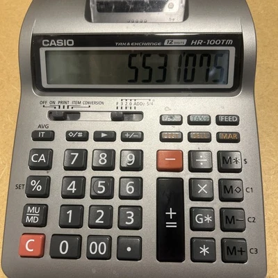 Casio HR-100TM Desktop Printing Calculator Tested Works - Image 1 of 4