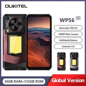 Global Version OUKITEL WP56 5G Rugged Phone LED Light 16000mAh 512GB 120Hz 108MP - Picture 1 of 12
