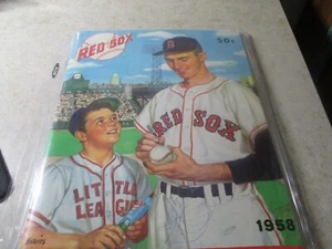 1958 BOSTON RED SOX TEAM YEARBOOK, PROGRAM AND TICKET STUB - Picture 1 of 2